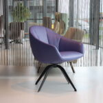 Bijzetfauteuil Levi Gealux draaifunctie met hoge zit in leder Supreme. Direct Leverbaar.