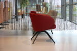 Bijzetfauteuil Angeliet Gealux draaifunctie Rundleder Polo kleur Rood. Direct Leverbaar. - Afbeelding 2