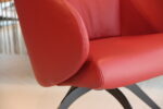 Bijzetfauteuil Angeliet Gealux draaifunctie Rundleder Polo kleur Rood. Direct Leverbaar. - Afbeelding 4