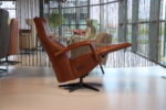 Elektrisch verstelbaar relaxfauteuil / relaxstoel Twinz 202 van Gealux 3 motoren met accu. Rundleder kleur Cognac. Direct leverbaar. - Afbeelding 3