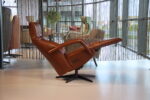 Elektrisch verstelbaar relaxfauteuil / relaxstoel Twinz 202 van Gealux 3 motoren met accu. Rundleder kleur Cognac. Direct leverbaar. - Afbeelding 4
