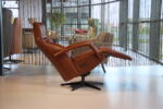 Elektrisch verstelbaar relaxfauteuil / relaxstoel Twinz 202 van Gealux 3 motoren met accu. Rundleder kleur Cognac. Direct leverbaar. - Afbeelding 2