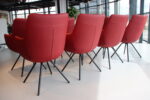8x Gealux Miami/ Sanne / Gareth / Seattle eetkamerstoel draai in Leer kleur Rood. Direct leverbaar. - Afbeelding 7