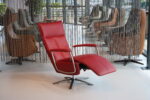 Gealux Relaxfauteuil GLX011-25 Draai manueel verstelbaar in Leer Dino 601 kleur Rood. Direct leverbaar. - Afbeelding 5