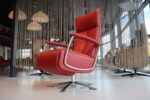 Gealux Relaxfauteuil GLX011-25 Draai manueel verstelbaar in Leer Dino 601 kleur Rood. Direct leverbaar.
