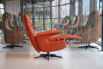 Gealux Relaxfauteuil GLX012-25 Draai manueel verstelbaar in Leer Dino 608 kleur Oranje. Direct leverbaar. - Afbeelding 2