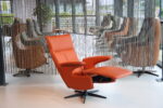 Gealux Relaxfauteuil GLX012-25 Draai manueel verstelbaar in Leer Dino 608 kleur Oranje. Direct leverbaar. - Afbeelding 5