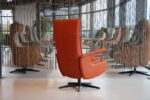 Gealux Relaxfauteuil GLX012-25 Draai manueel verstelbaar in Leer Dino 608 kleur Oranje. Direct leverbaar. - Afbeelding 6