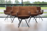 6x Gealux Miami/ Sanne / Gareth / Seattle eetkamerstoel draai in stof. Direct leverbaar. - Afbeelding 4
