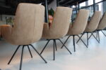 8 x Gealux Lody / Mabach eetkamerstoel met draaifunctie in combi stof. Direct leverbaar. - Afbeelding 7