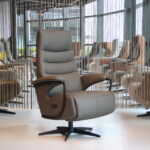 Gealux Best Choice Drenthe relaxfauteuil / relaxstoel elektrisch in leer met 2 motoren en een accu. Direct leverbaar.