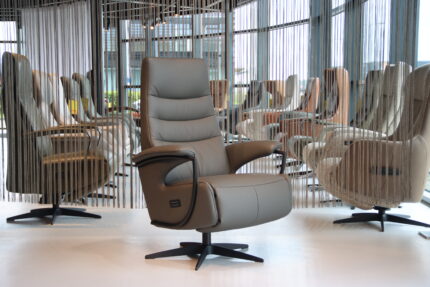 Gealux Best Choice Drenthe relaxfauteuil / relaxstoel elektrisch in leer met 2 motoren en een accu. Direct leverbaar.