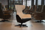 Gealux Arc 8019 modern design relaxfauteuil / relaxstoel in combi. leer/stof met 1 motor en een accu. Direct leverbaar.