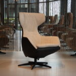 Gealux Arc 8019 modern design relaxfauteuil / relaxstoel in combi. leer/stof met 1 motor en een accu. Direct leverbaar.