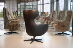 Gealux Arc 8019 modern design relaxfauteuil / relaxstoel in combi. leer/stof met 1 motor en een accu. Direct leverbaar. - Afbeelding 6