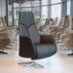 Gealux relaxfauteuil / relaxstoel Bloom Anemone in leer zwart met 2 motoren en een accu. Direct leverbaar.