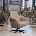 Gealux Arc 8060 modern design relaxfauteuil / relaxstoel in leer met 2 motoren en een accu. Direct leverbaar.