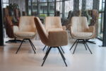 4 x Gealux Lody / Mabach eetkamerstoel met draaifunctie in stof. Direct leverbaar. - Afbeelding 2