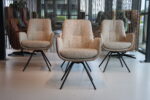 4 x Gealux Lody / Mabach eetkamerstoel met draaifunctie in stof. Direct leverbaar. - Afbeelding 7