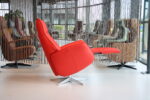 Elektrisch verstelbaar relaxfauteuil / relaxstoel Twice Pro TW-045N van De Toekomst 3 motoren met accu. Leer 9150 kleur rood. Direct leverbaar. - Afbeelding 2