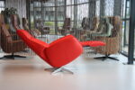 Elektrisch verstelbaar relaxfauteuil / relaxstoel Twice Pro TW-045N van De Toekomst 3 motoren met accu. Leer 9150 kleur rood. Direct leverbaar. - Afbeelding 8