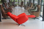 Elektrisch verstelbaar relaxfauteuil / relaxstoel Twice Pro TW-045N van De Toekomst 3 motoren met accu. Leer 9150 kleur rood. Direct leverbaar. - Afbeelding 7