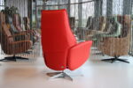 Elektrisch verstelbaar relaxfauteuil / relaxstoel Twice Pro TW-045N van De Toekomst 3 motoren met accu. Leer 9150 kleur rood. Direct leverbaar. - Afbeelding 5