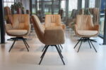 4 x Gealux Lody / Mabach eetkamerstoel met draaifunctie in combi stof. Direct leverbaar.