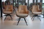 4 x Gealux Lody / Mabach eetkamerstoel met draaifunctie in combi stof. Direct leverbaar. - Afbeelding 4