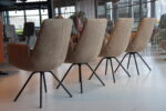 4 x Gealux Lody / Mabach eetkamerstoel met draaifunctie in combi stof. Direct leverbaar. - Afbeelding 5