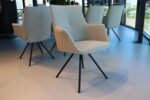 8 x Elmar Topform (Gealux) eetkamerstoel in stof met draaipoot. Direct leverbaar. - Afbeelding 7