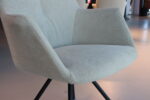4 x Elmar Topform (Gealux) eetkamerstoel in stof met draaipoot. Direct leverbaar. - Afbeelding 5