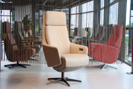Elektrisch verstelbaar relaxfauteuil / relaxstoel Twinz 8140 XL in Leer Polo van Gealux 3 motoren met accu. Direct leverbaar.