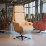 Elektrisch verstelbaar relaxfauteuil / relaxstoel Twinz 8040 XXL in Leer Polo kleur Ivoor van Gealux 3 motoren met accu. Direct leverbaar.