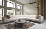 Bank / Bankstel / Hoekopstelling / model SHADOW van Het Anker in stof of leer. - Afbeelding 12