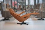 Elektrisch verstelbaar relaxfauteuil Twice Pro TW-190N van De Toekomst Rebound leer Cognac met 3 motoren en een accu. Direct leverbaar. - Afbeelding 5