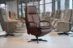Elektrisch verstelbaar relaxfauteuil / relaxstoel Twinz 6021 Leer Dino kleur Brown van Gealux 3 motoren met accu. Direct leverbaar.