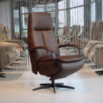 Elektrisch verstelbaar relaxfauteuil / relaxstoel Twinz 6021 Leer Dino kleur Brown van Gealux 3 motoren met accu. Direct leverbaar.