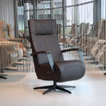 Relaxfauteuil / Relaxstoel Cupido in rundleer Rancho kleur Moro van De Toekomst met 2 motoren en een accu. Direct leverbaar.