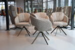 4x Gealux Sheffield eetkamerstoel draai in stof Lathuile 03. Onderstel Anodic brown. Direct leverbaar. - Afbeelding 2