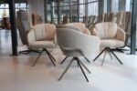 4x Gealux Sheffield eetkamerstoel draai in stof Lathuile 03. Onderstel Anodic brown. Direct leverbaar. - Afbeelding 3