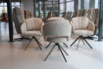 4x Gealux Sheffield eetkamerstoel draai in stof Lathuile 03. Onderstel Anodic brown. Direct leverbaar. - Afbeelding 4