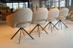 4x Gealux Sheffield eetkamerstoel draai in stof Lathuile 03. Onderstel Anodic brown. Direct leverbaar. - Afbeelding 5