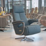 Elektrisch verstelbaar relaxfauteuil / relaxstoel Brabant 40 in Leer Dino 612 kleur Petrol van Gealux met 2 motoren en accu. Direct leverbaar.
