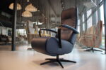 Elektrisch verstelbaar relaxfauteuil / relaxstoel Dahlia in Leer Polo 1010 kleur blauw van Gealux met 2 motoren en accu. Direct leverbaar.