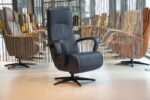 Elektrisch verstelbaar relaxfauteuil / relaxstoel Roos in Leer Polo 1010 kleur blauw van Gealux met 2 motoren en accu. Direct leverbaar.