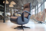 Elektrisch verstelbaar relaxfauteuil / relaxstoel Roos in Leer Polo 1010 kleur blauw van Gealux met 2 motoren en accu. Direct leverbaar.