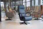 Elektrisch verstelbaar relaxfauteuil / relaxstoel Jasmijn in Leer Polo 1010 kleur blauw van Gealux met 2 motoren en accu. Direct leverbaar.