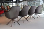 4x Gealux Lios eetkamerstoel draai in Leer Typhoon 80 kleur Bruin. Onderstel kleur brown. Direct leverbaar. - Afbeelding 5