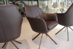 4x Gealux Lios eetkamerstoel draai in Leer Typhoon 80 kleur Bruin. Onderstel kleur brown. Direct leverbaar. - Afbeelding 6